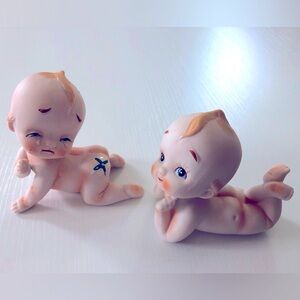 Vintage Kewpie Baby Figurine set Porcelain Bisque Made In Japan Cupie